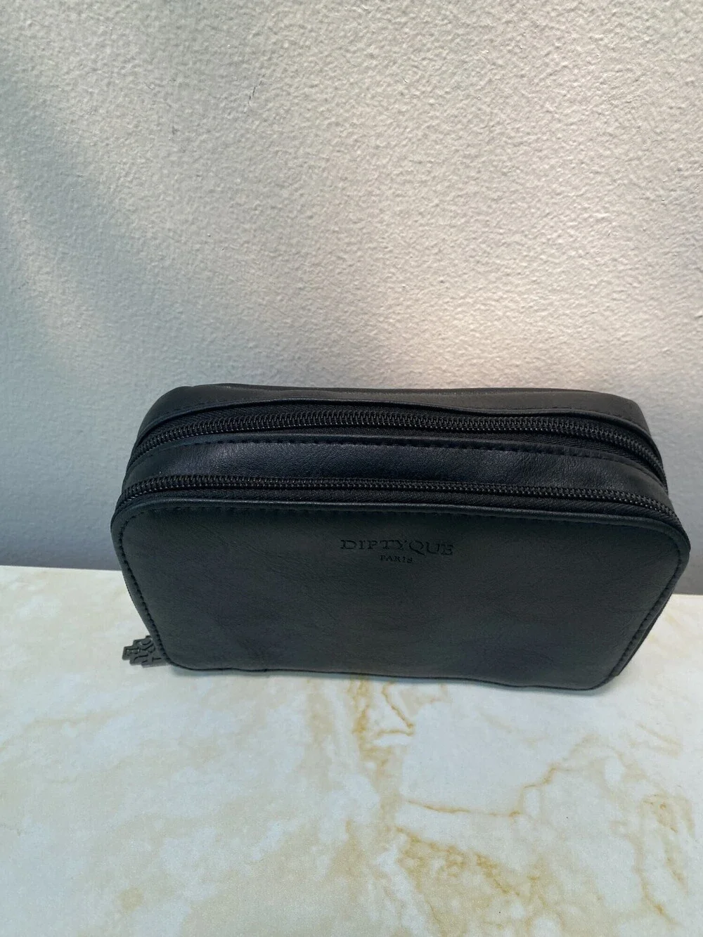 New Diptyque Paris Black Double Zip Travel Cosmetic Case Pouch